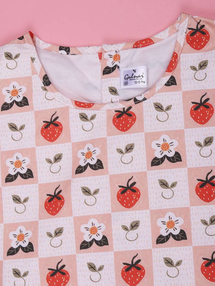 girls printed round neck regular fit frock - 22336693 -  Standard Image - 3