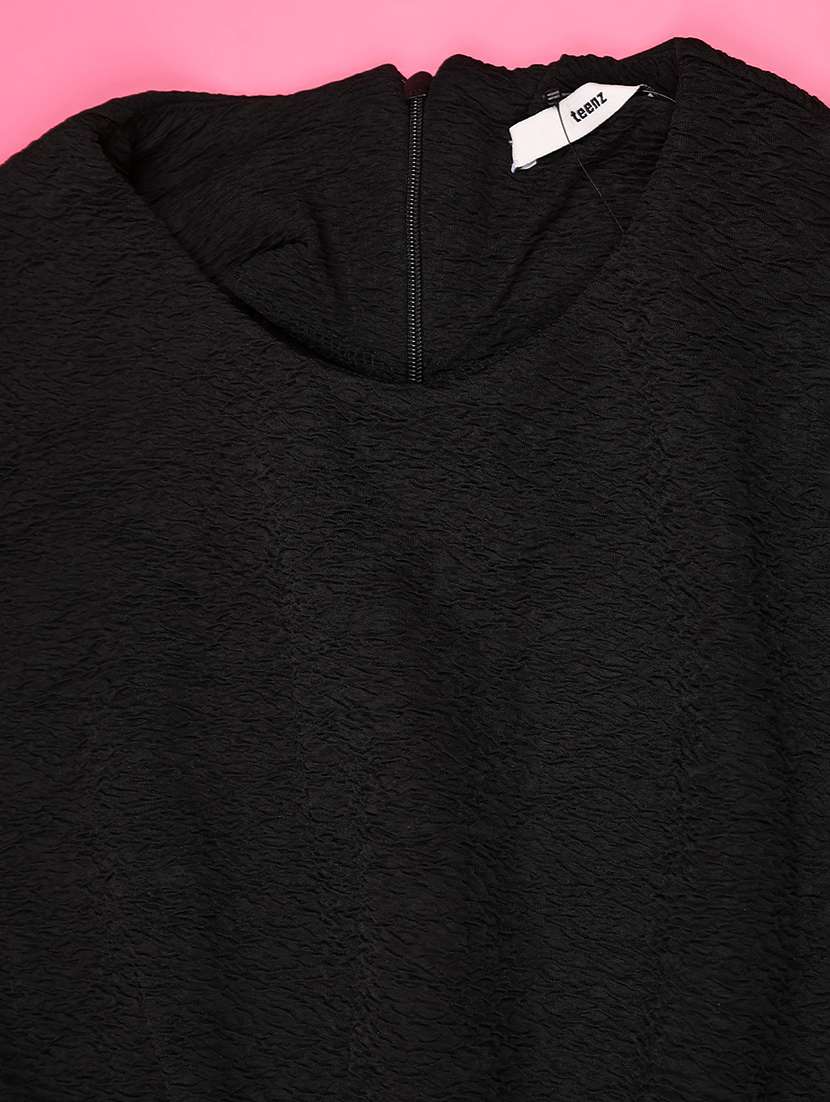 black cotton aline dress - 22336703 -  Standard Image - 3