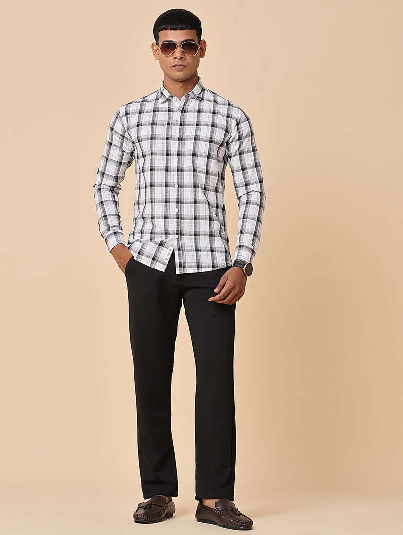 men solid mid rise flat front formal trouser - 22336785 -  Standard Image - 5