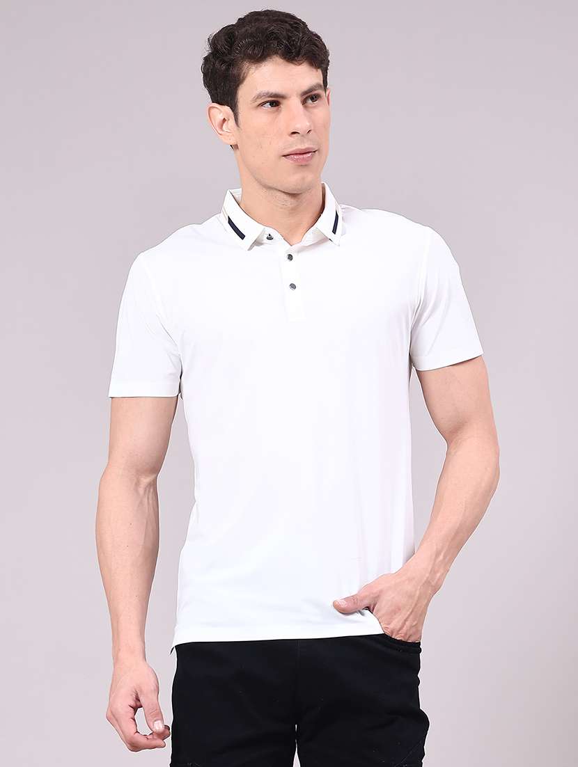 men solid short sleeve regular fit polo t-shirt