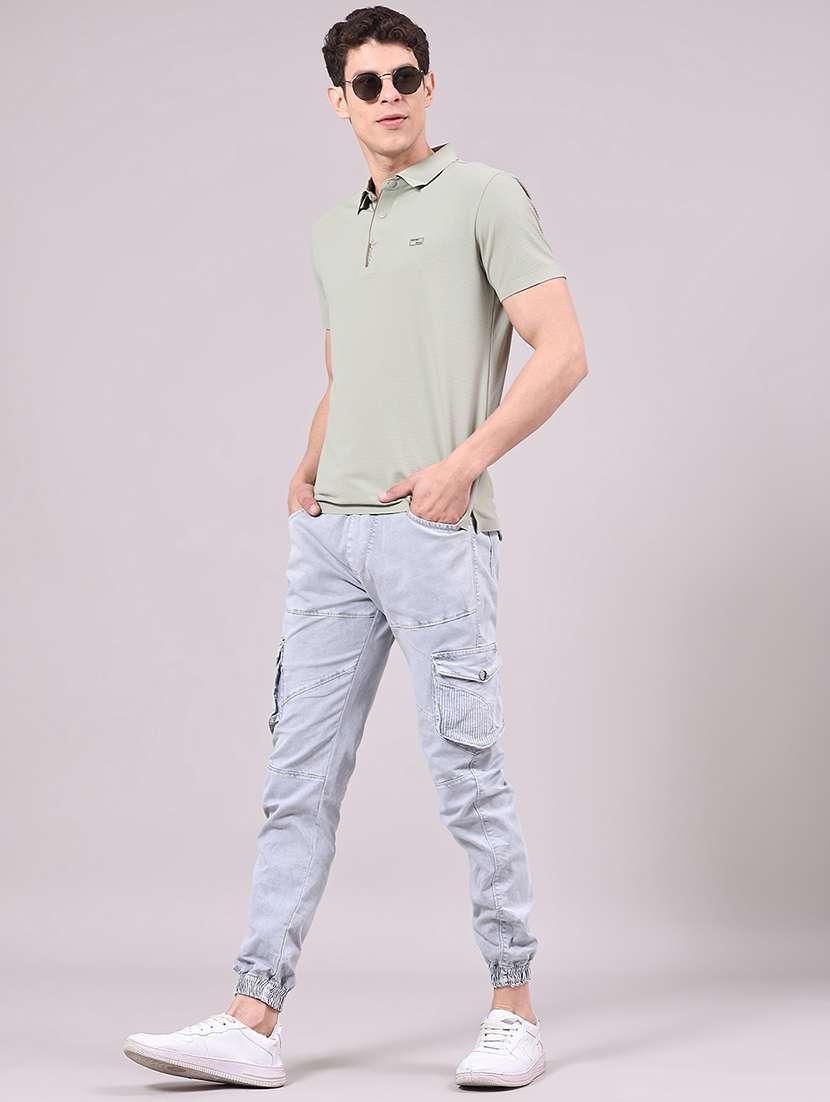 men's olive seamless polo-t-shirt with tonal stitching slim fit breathable  stretch - 22336805 -  Standard Image - 3