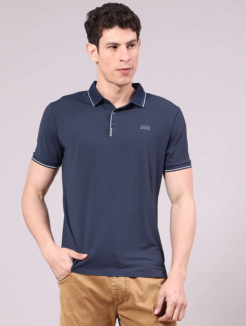 men solid short sleeve regular fit polo t-shirt