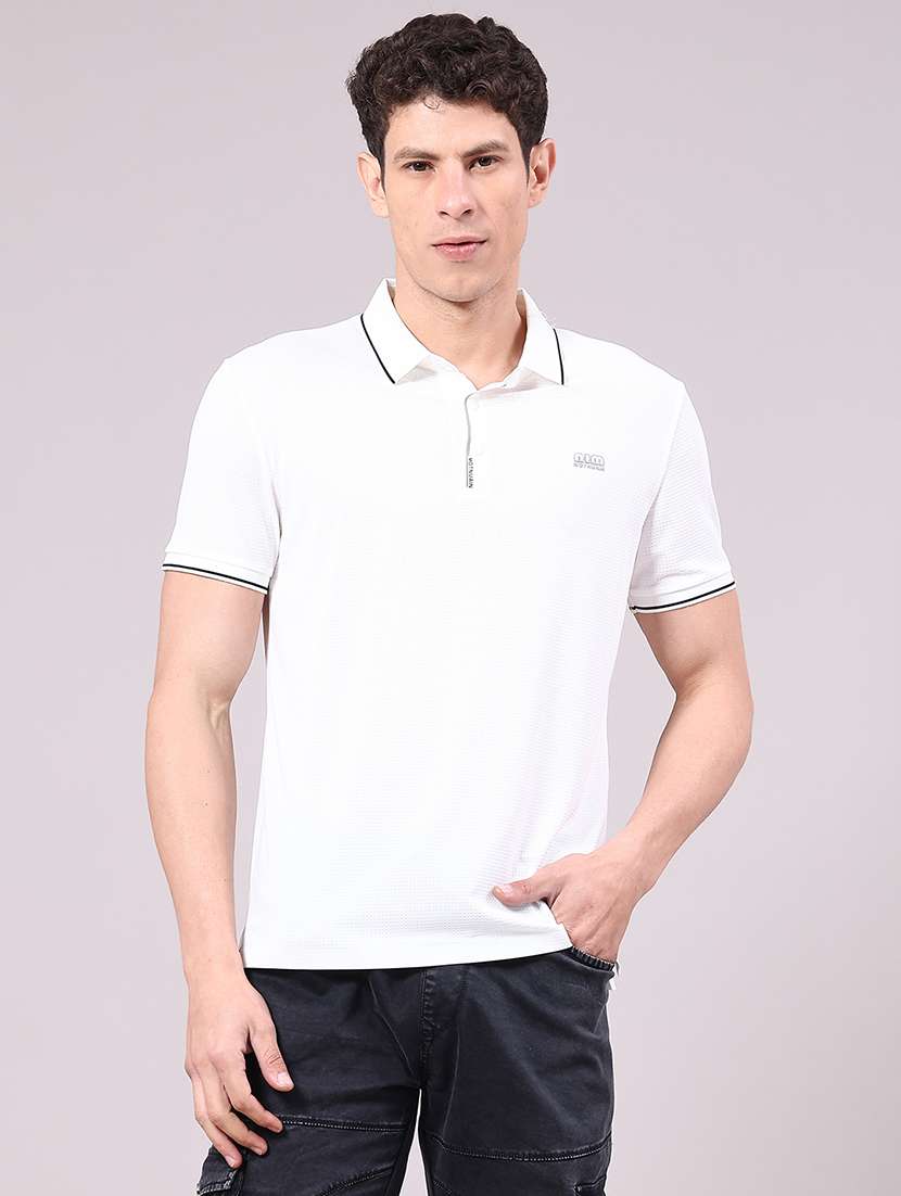 men solid short sleeve regular fit polo t-shirt