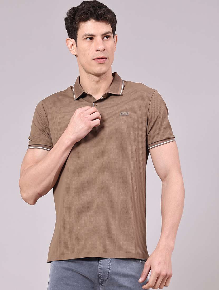 men solid short sleeve regular fit polo t-shirt