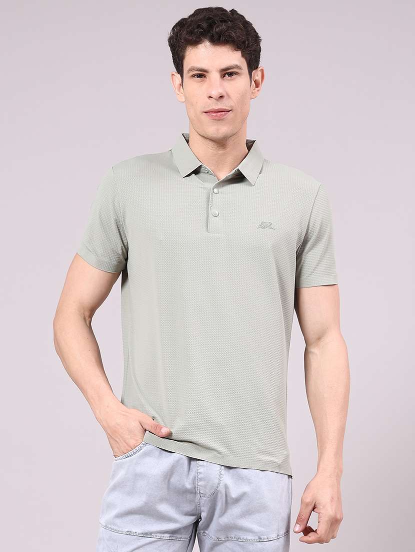 men solid short sleeve regular fit polo t-shirt