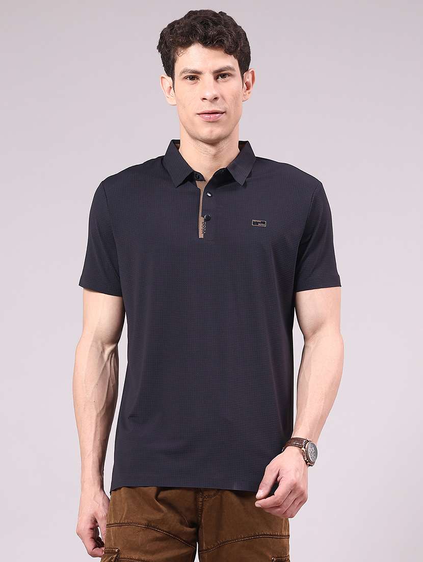 men solid short sleeve regular fit polo t-shirt