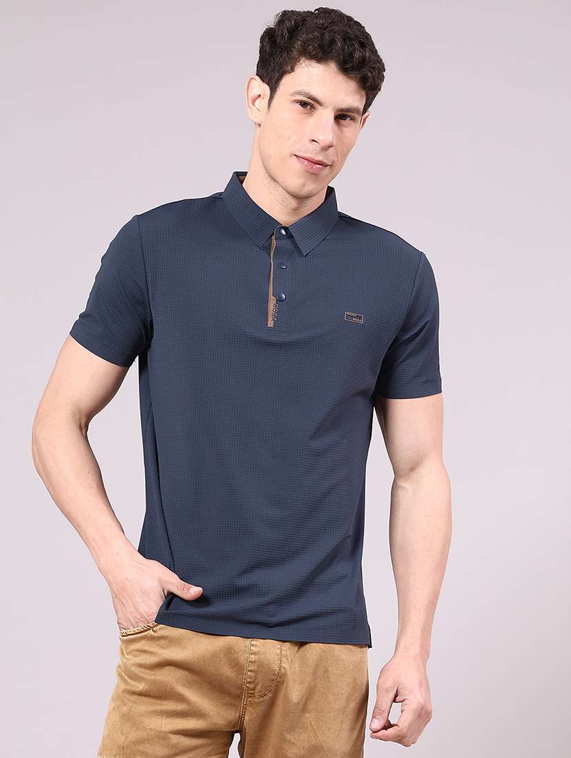 men solid short sleeve regular fit polo t-shirt