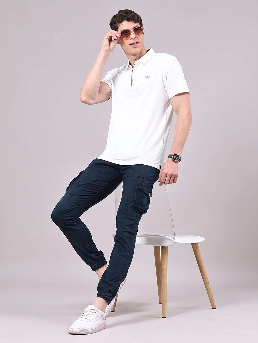 men's white seamless polo-t-shirt with tonal stitching slim fit breathable stretch - 22336823 -  Standard Image - 3