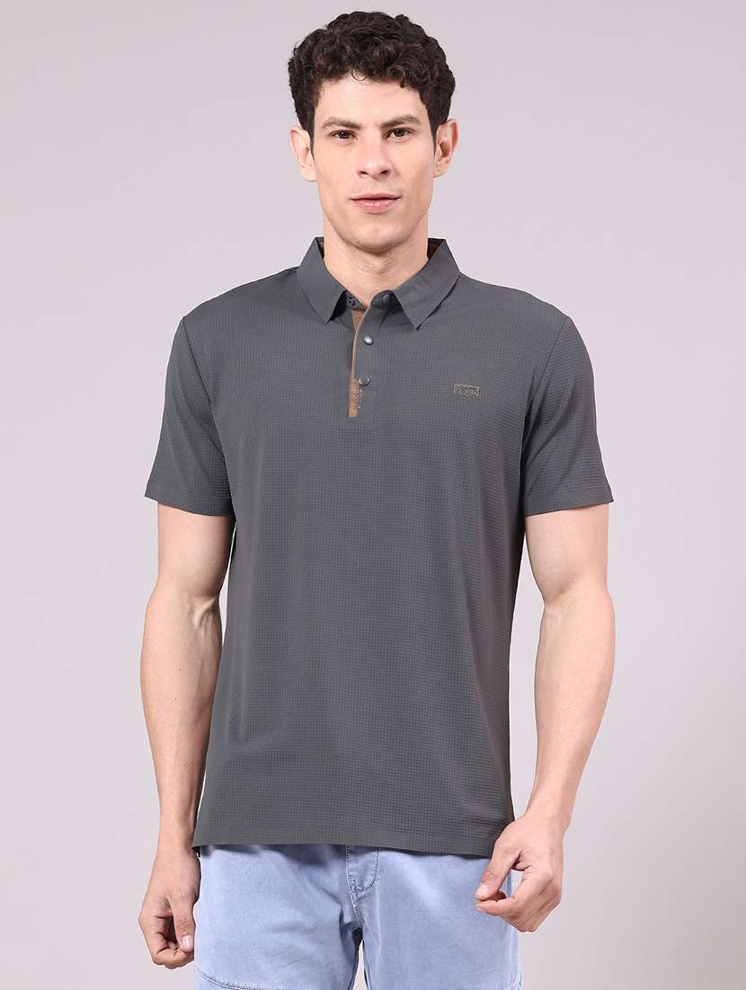 men solid short sleeve regular fit polo t-shirt