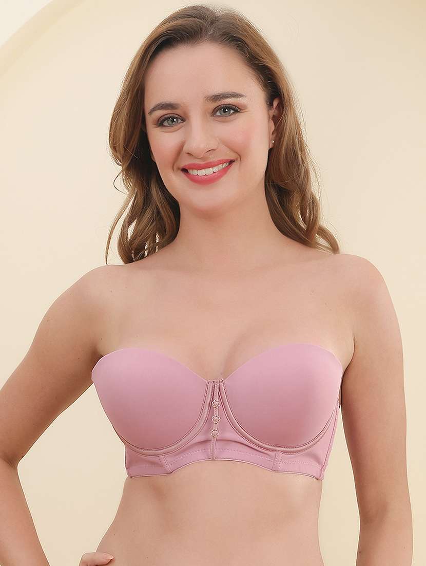 pink polyester balconette bra