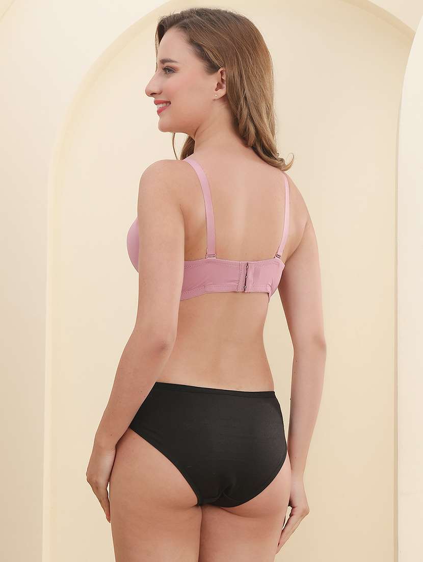 women solid bra and panty set - 22337192 -  Standard Image - 3