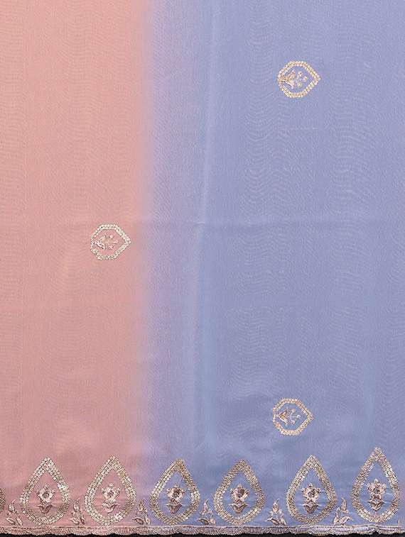 Women Ombre Embroidered Saree With Blouse - 22337250 -  Standard Image - 3