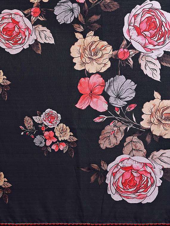 women floral printed saree with blouse - 22337252 -  Standard Image - 5