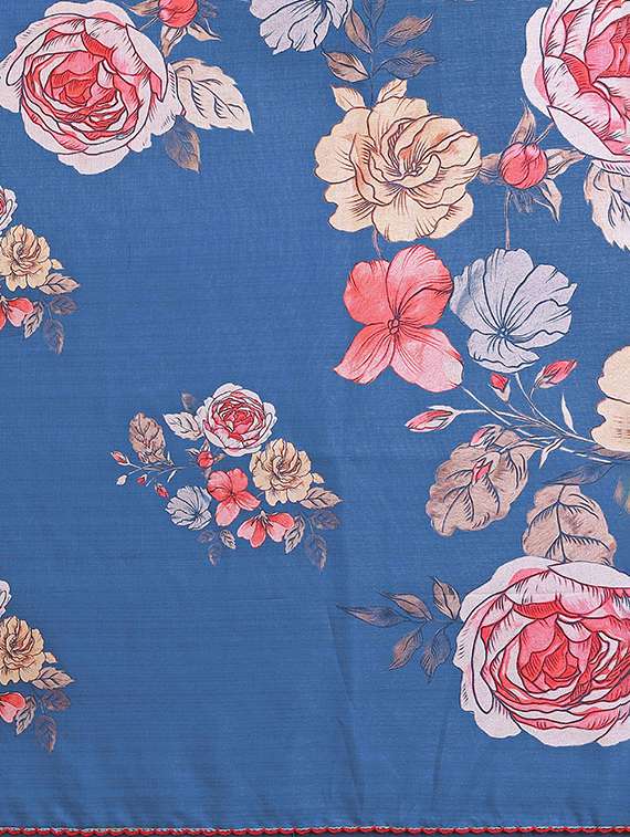 women floral printed saree with blouse - 22337253 -  Standard Image - 5