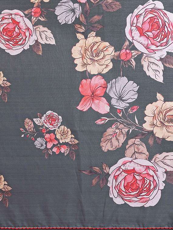 women floral printed saree with blouse - 22337256 -  Standard Image - 5