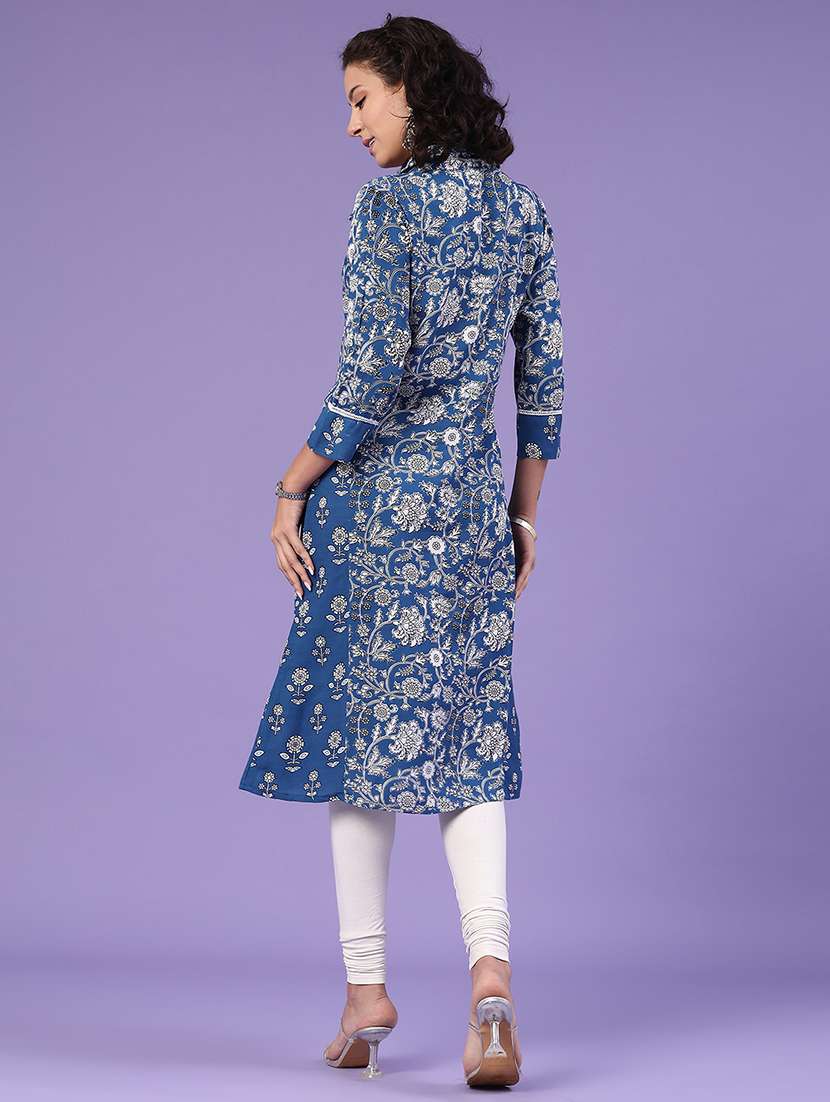 women printed long sleeve kurta - 22337368 -  Standard Image - 3