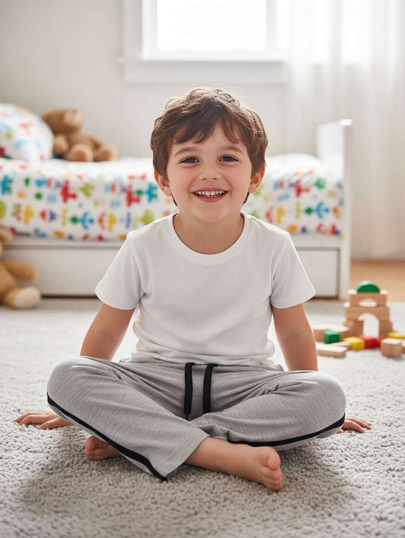 boys side taped mid rise regular track pant