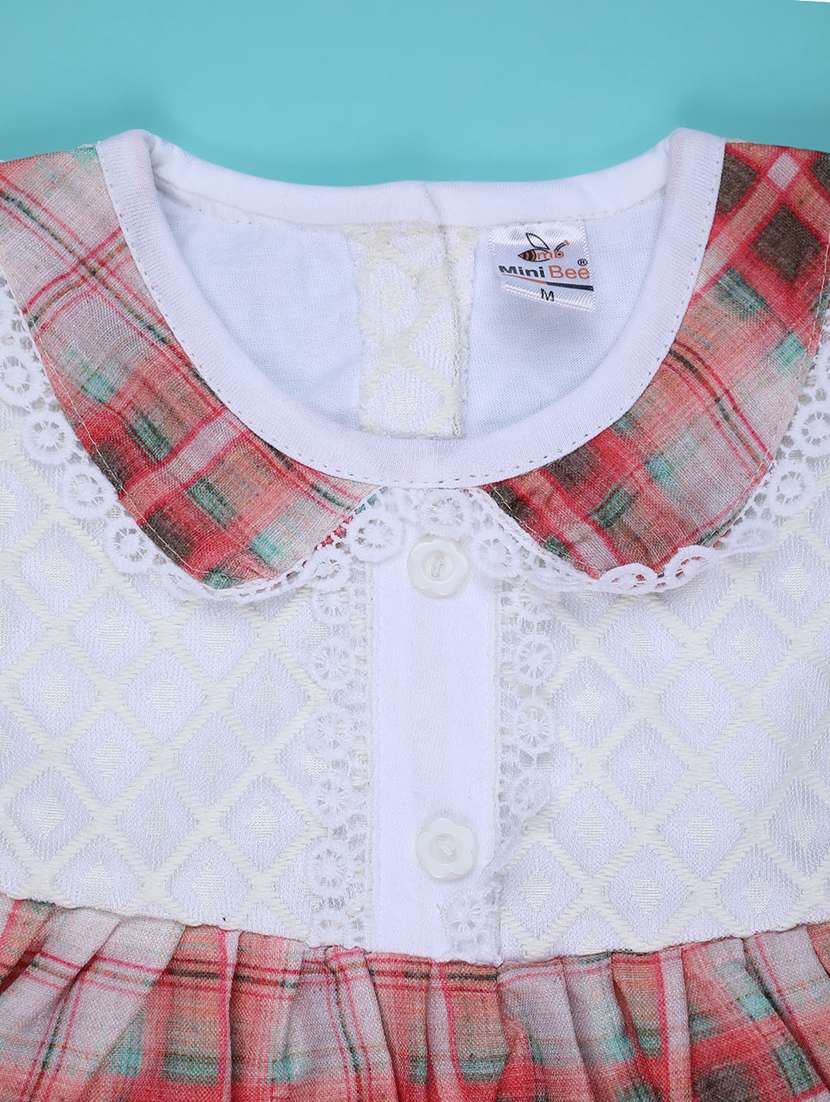 girls printed short sleeve frock with blommer - 22337417 -  Standard Image - 3