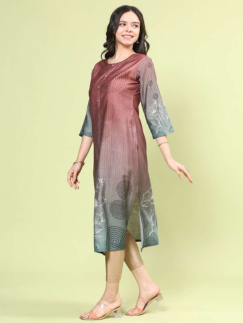 orange cotton straight kurta - 22337493 -  Standard Image - 3