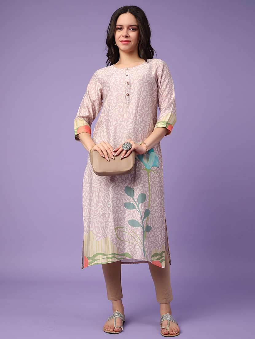 purple cotton straight kurta