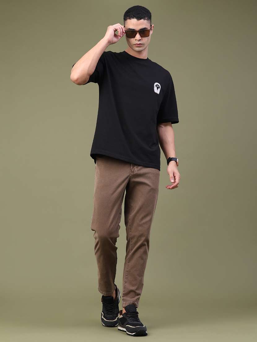 Men Solid Mid Rise Chinos Casual Trouser - 22337501 -  Standard Image - 5