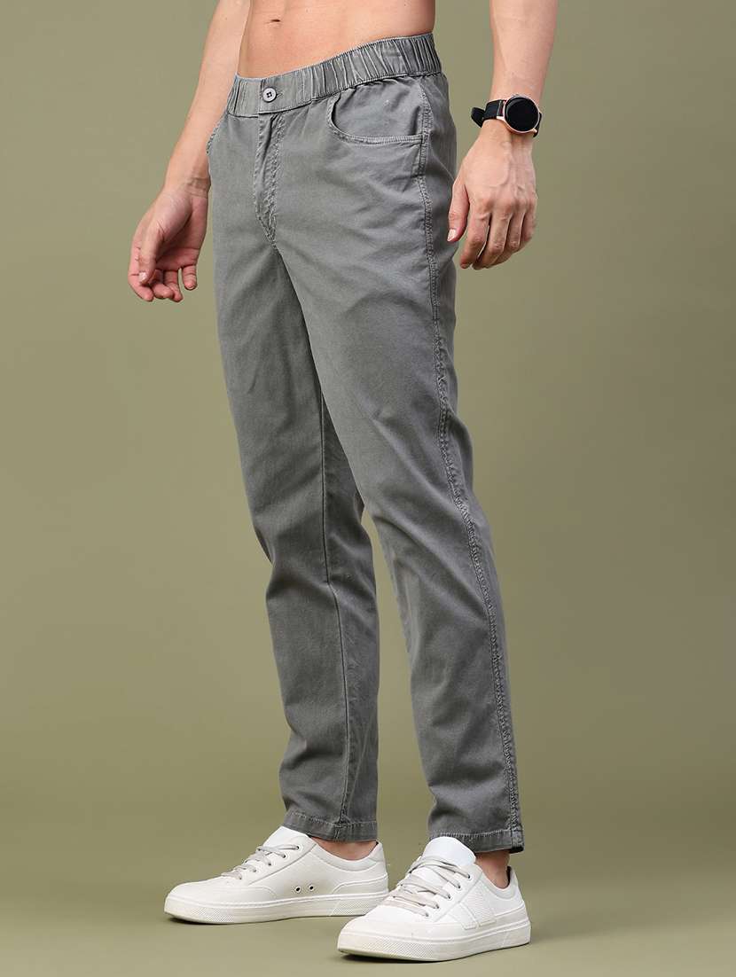 men solid mid rise chinos casual trouser - 22337503 -  Standard Image - 3