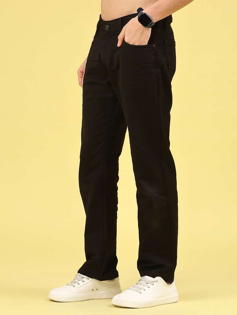 men plain mid rise full length straight jeans - 22337524 -  Standard Image - 3