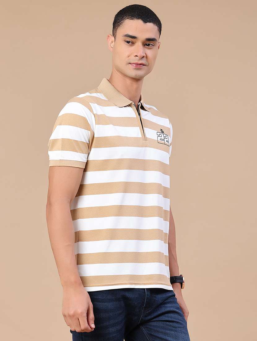 men striped short sleeve regular fit polo t-shirt - 22337554 -  Standard Image - 3