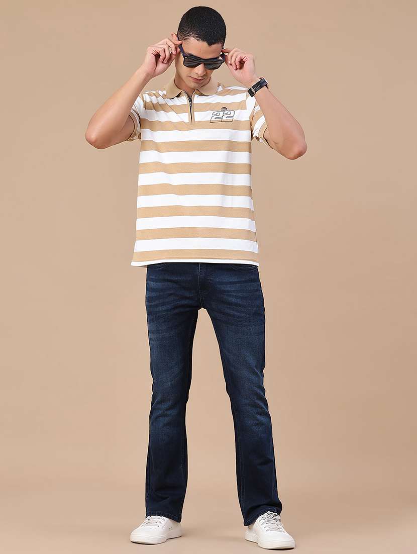 men striped short sleeve regular fit polo t-shirt - 22337554 -  Standard Image - 5