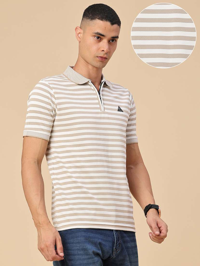 men striped short sleeve regular fit polo t-shirt - 22337556 -  Standard Image - 3