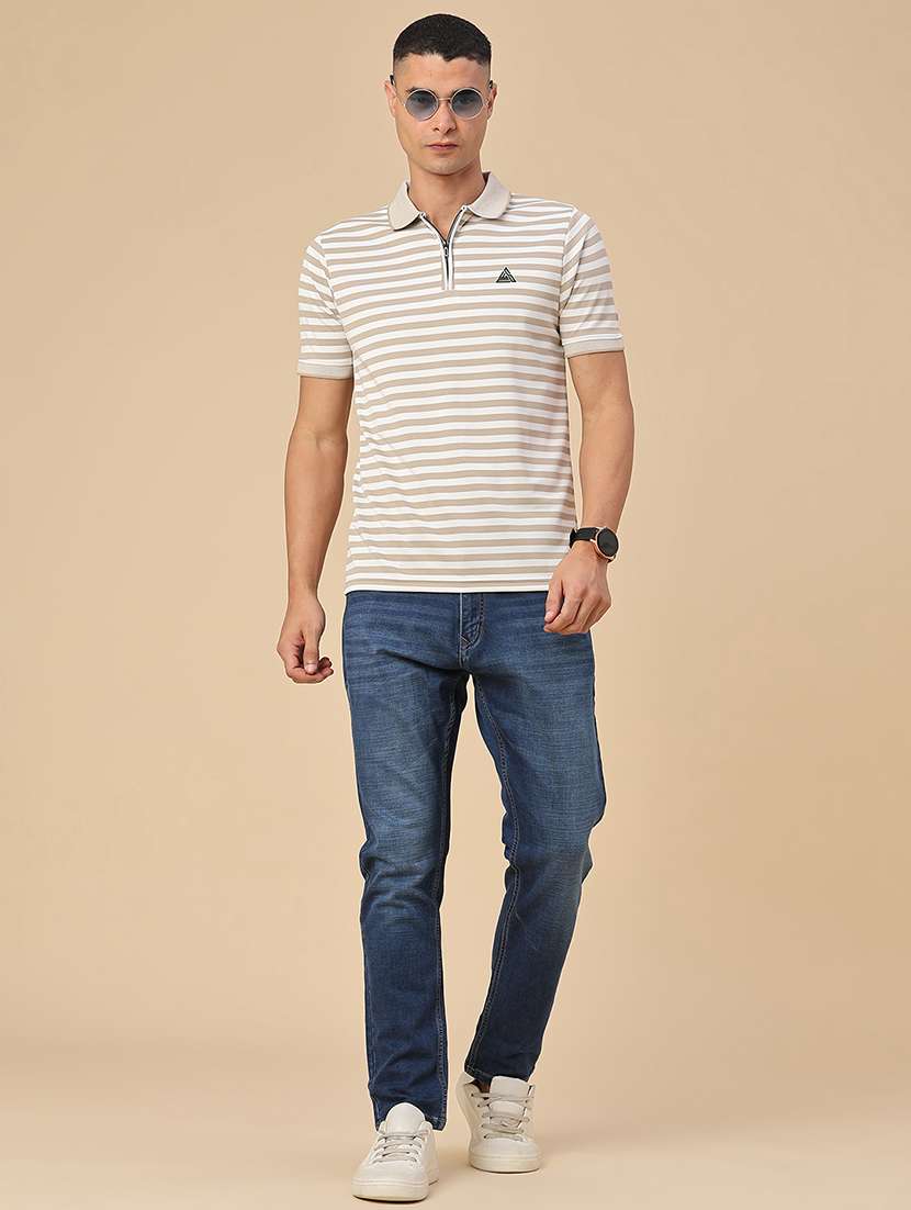 men striped short sleeve regular fit polo t-shirt - 22337556 -  Standard Image - 5