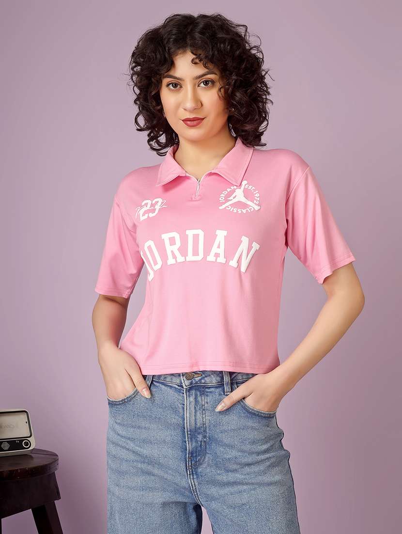 women printed short sleeve polo t-shirt - 22337590 -  Standard Image - 3