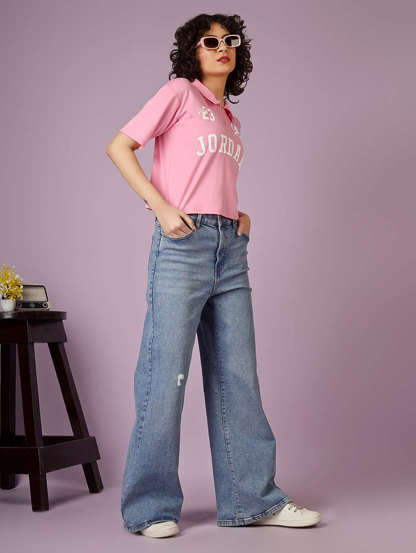 women printed short sleeve polo t-shirt - 22337590 -  Standard Image - 5