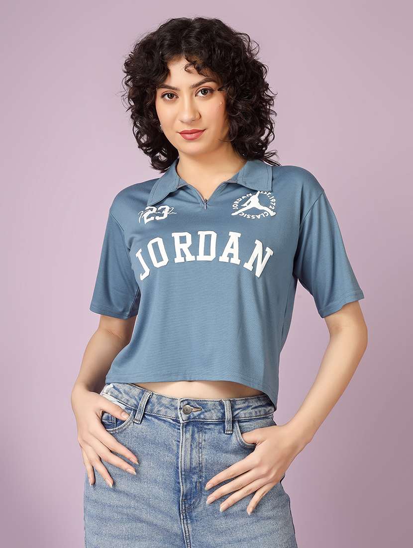 women printed short sleeve polo t-shirt - 22337591 -  Standard Image - 3