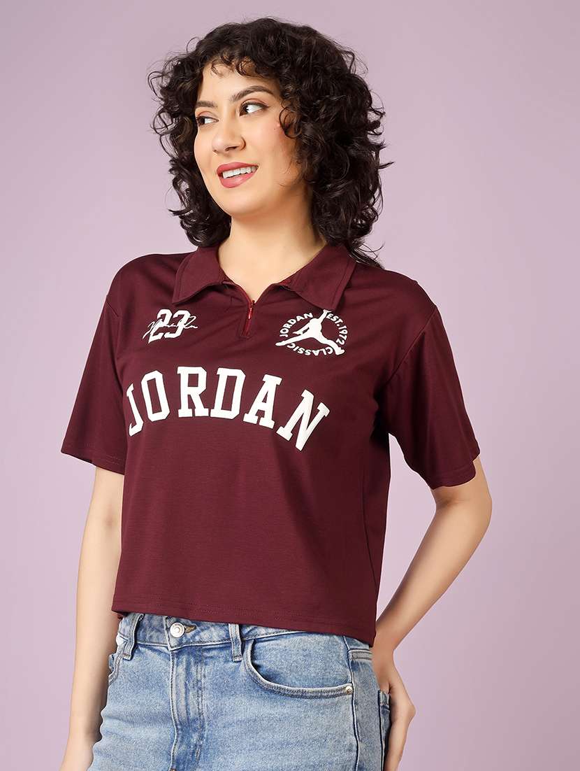 women printed short sleeve polo t-shirt - 22337592 -  Standard Image - 3