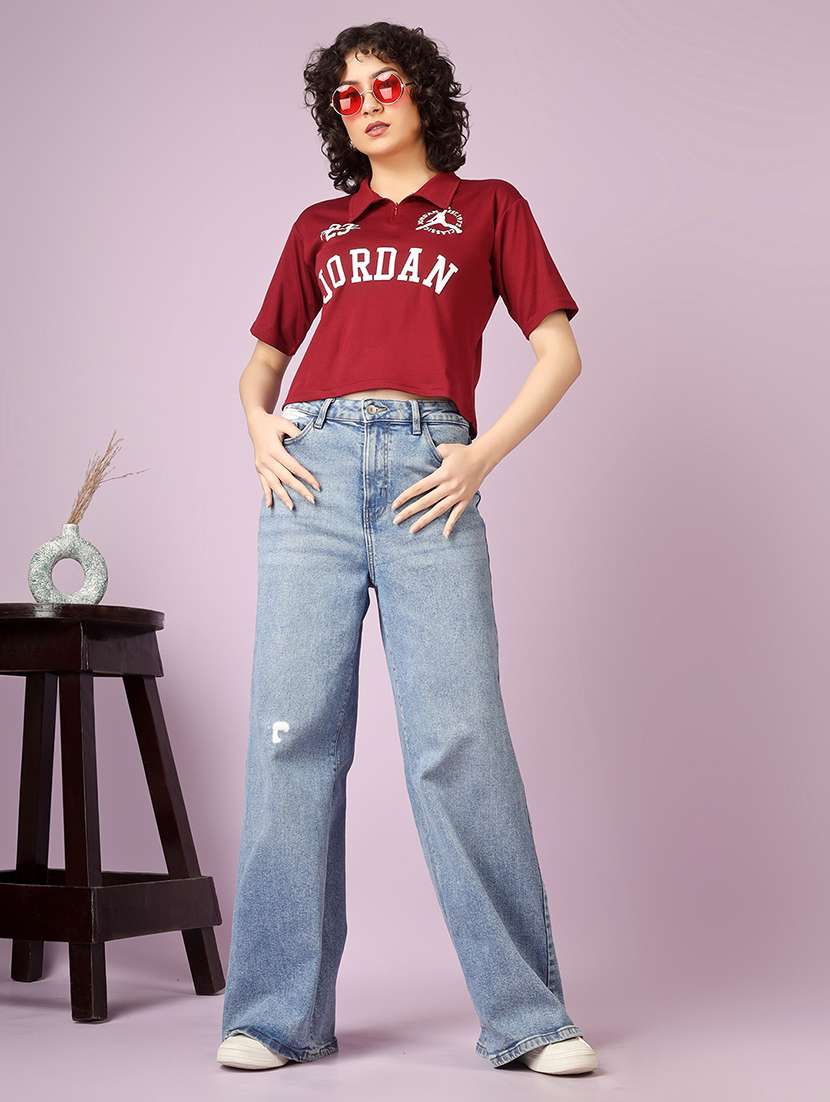 women printed short sleeve polo t-shirt - 22337593 -  Standard Image - 5