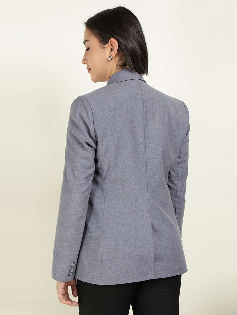 Women Solid Long Sleeve Single Breasted Blazer - 22337693 -  Standard Image - 3