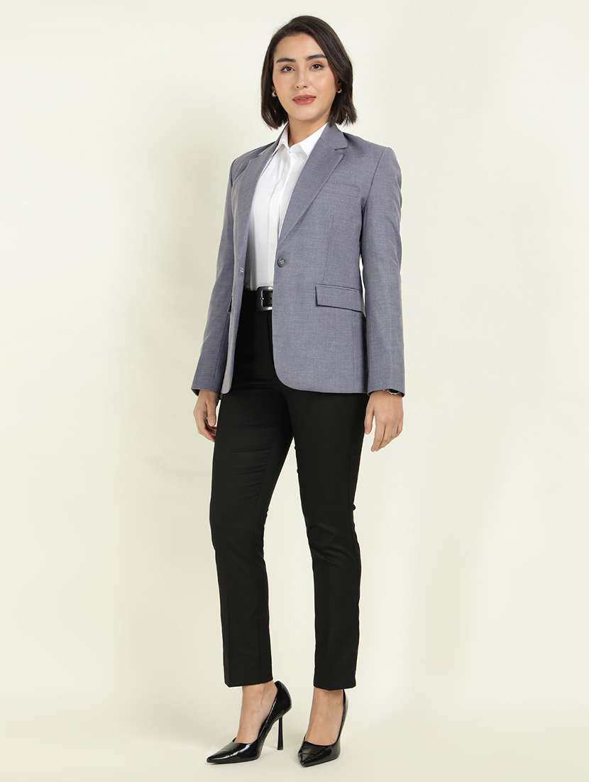 Women Solid Long Sleeve Single Breasted Blazer - 22337693 -  Standard Image - 5
