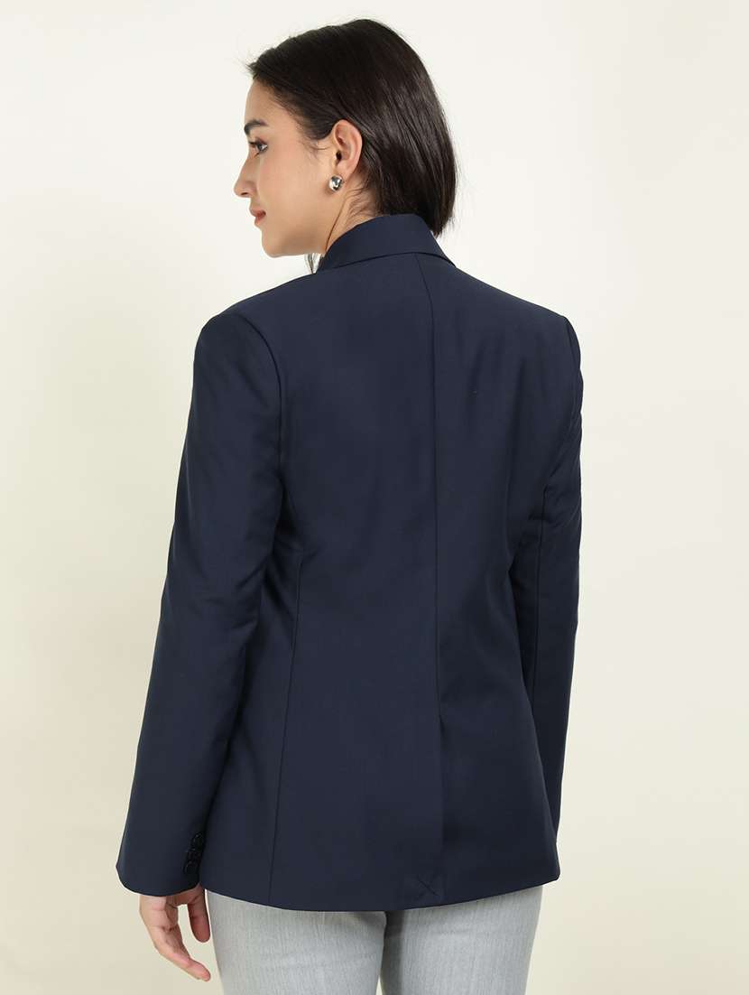 women solid long sleeve single breasted blazer - 22337701 -  Standard Image - 3