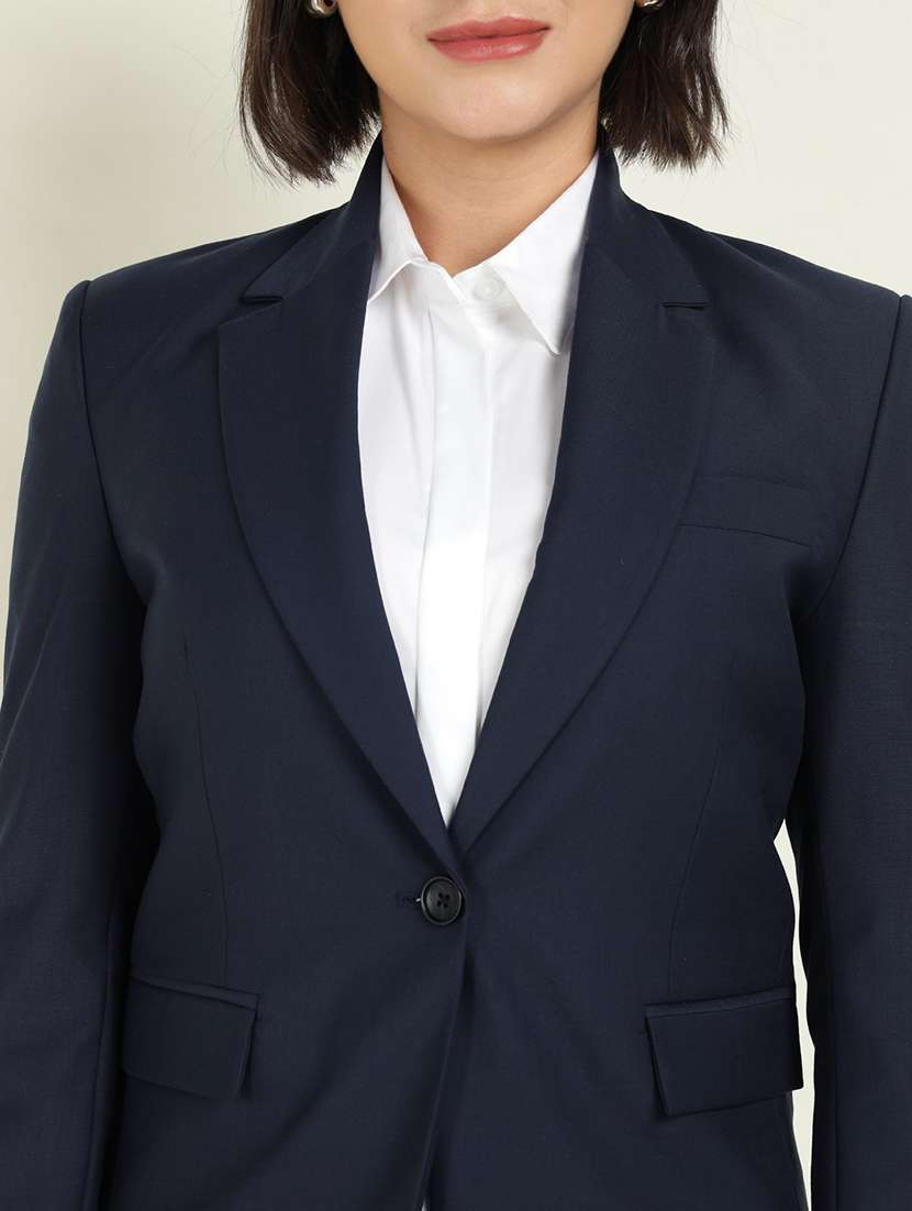 women solid long sleeve single breasted blazer - 22337701 -  Standard Image - 5
