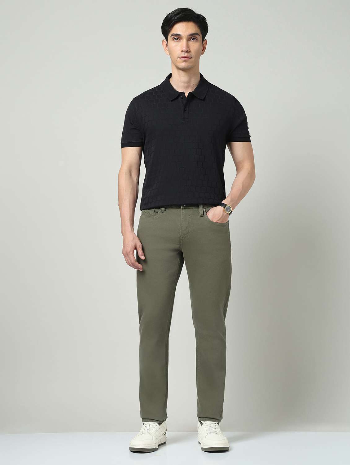 men plain mid rise full length jeans - 22337916 -  Standard Image - 5