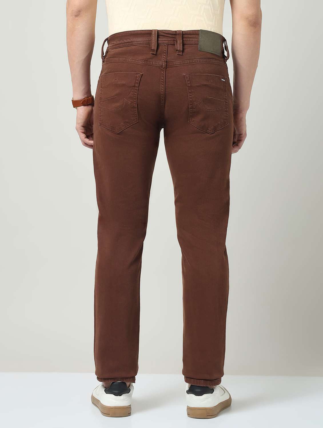 men plain mid rise full length jeans - 22337920 -  Standard Image - 3