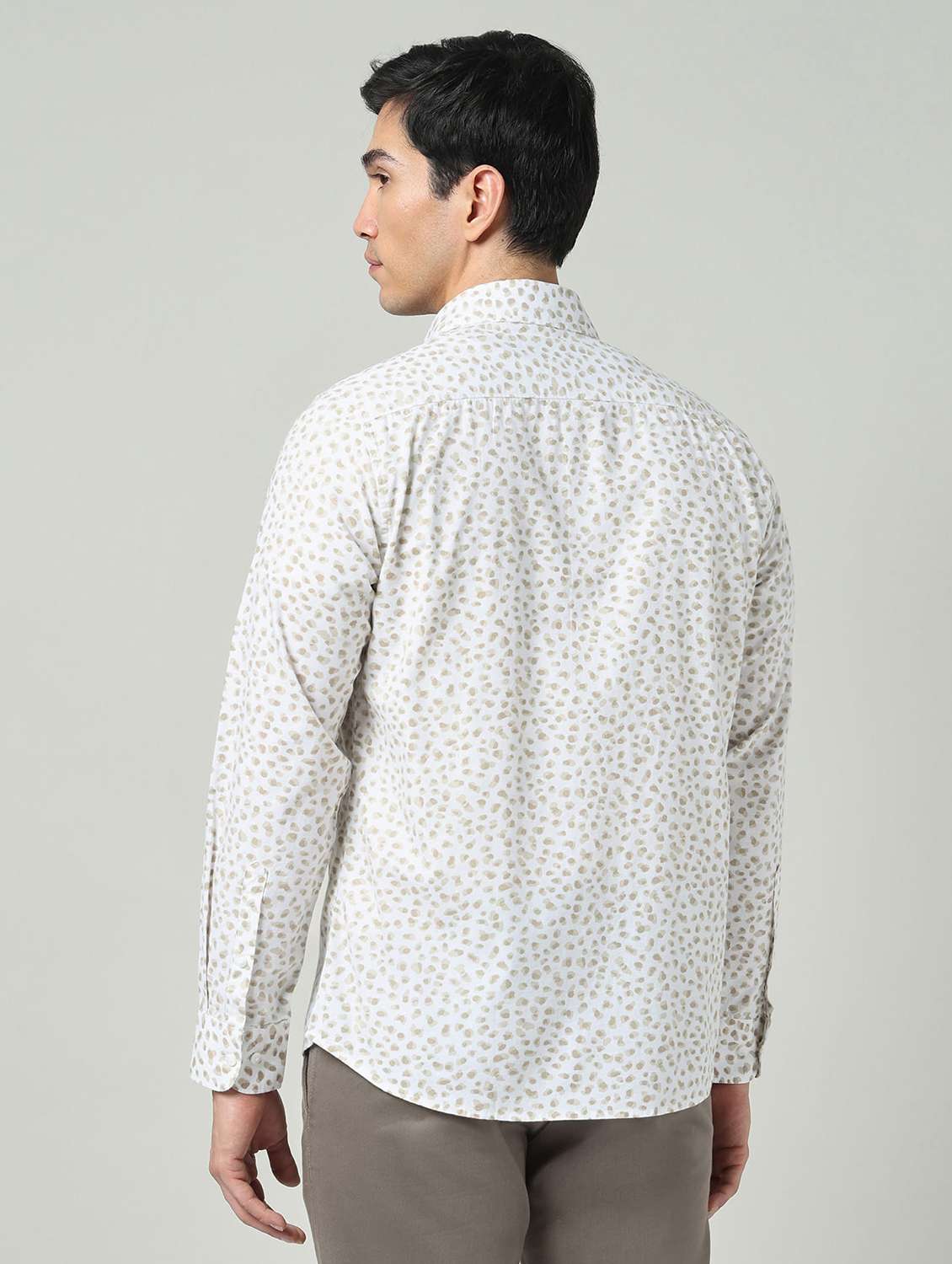 men printed long sleeve slim fit casual shirt - 22337964 -  Standard Image - 3
