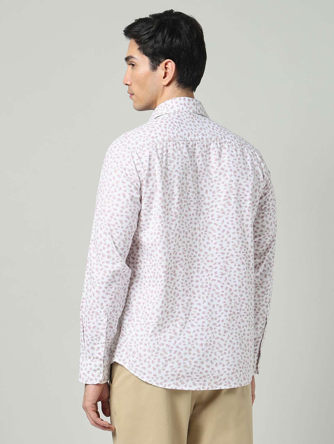 men printed long sleeve slim fit casual shirt - 22337968 -  Standard Image - 3