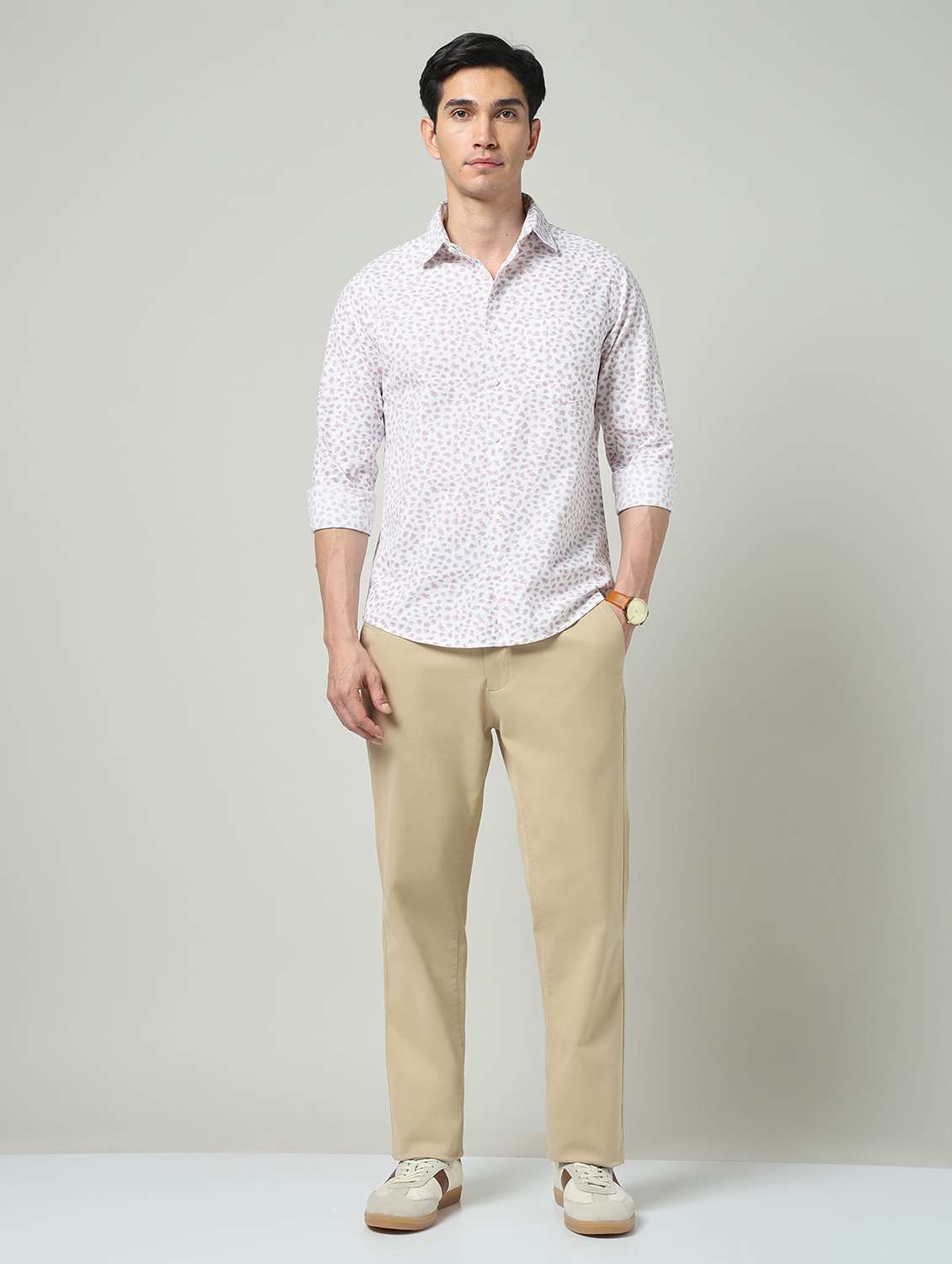 men printed long sleeve slim fit casual shirt - 22337968 -  Standard Image - 5
