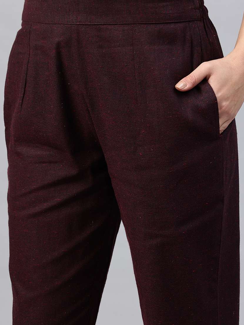 women solid shirt and trouser co-ord set - 22338076 -  Standard Image - 5