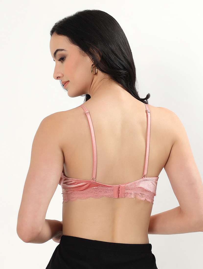 women solid lightly padded lace bralette  - 22338087 -  Standard Image - 3
