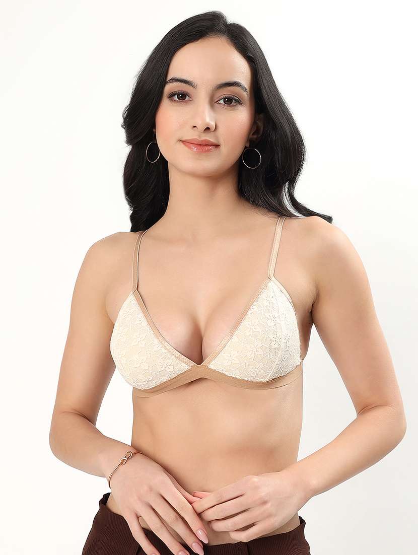 women solid lightly padded plunge bra
