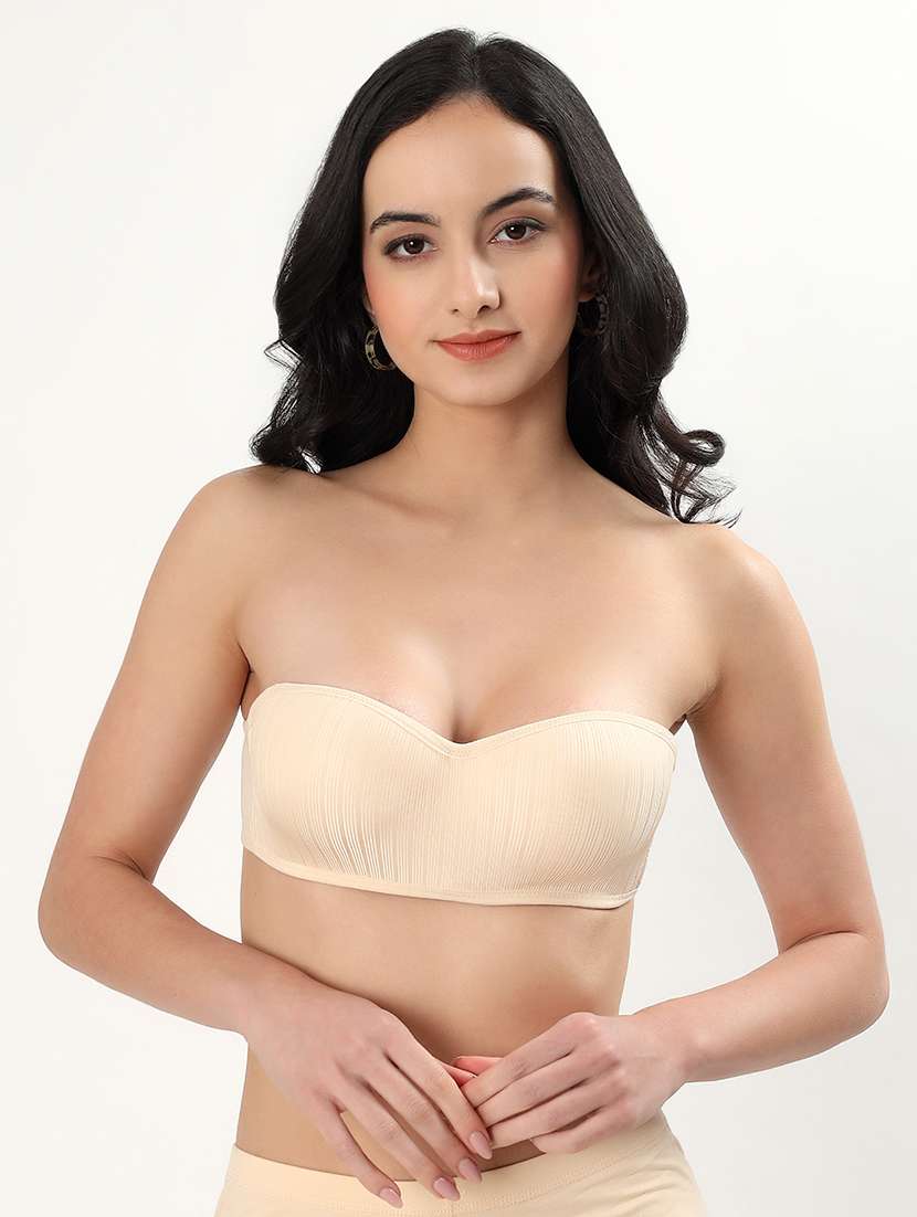 women solid padded tube bra