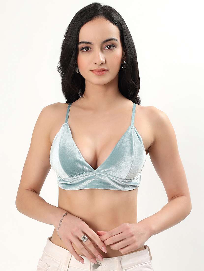 women solid lightly padded bralette 